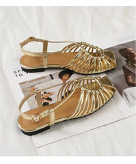ZAROY Women Flat Sandals Summer Narrow Band Roman Shoes Casual Plus Size Brand Designer Banquet Beach Gladiator Sandalias Zapato