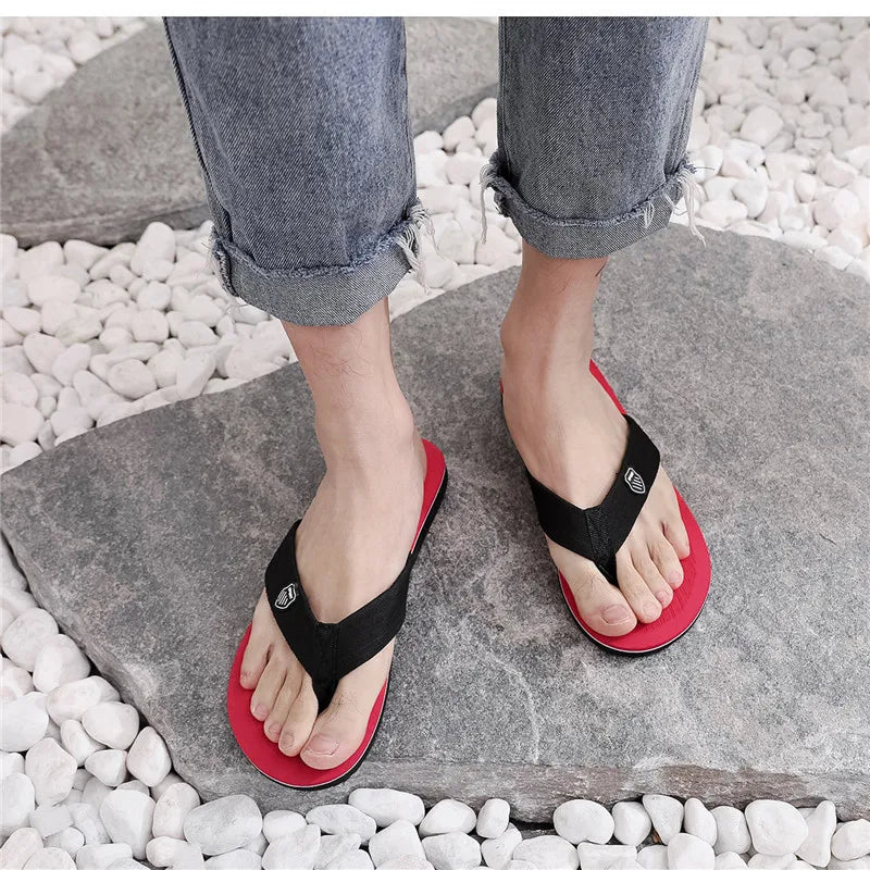 Casual Flip Flops For Men Slippers Beach Sandals Summer Non-Slip Flat Slides Men Slippers Indoor House Shoes Man Male Slipper