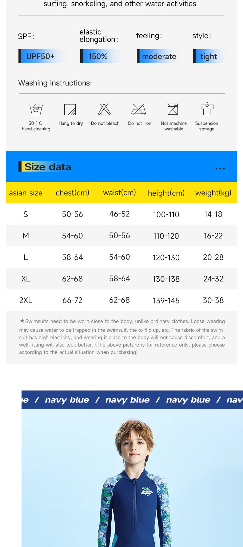 Boys Girls One-Piece Swimsuits Swimwear Long Sleeve Wetsuits Bathing Suit Beachwear Sun Protection(Including Swimming Cap)