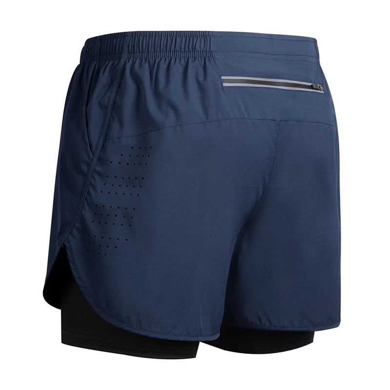 Men's Running Shorts 2025 New Release Gym Fitness 2-in-1 Exercise Summer Quick Dry Trendy Personalized Running Shorts