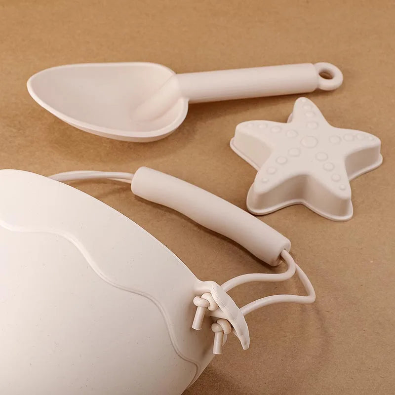TYRY.HU 8pcs/set Children Toys Silicone Beach Toy Set with Bucket and Six Accessories Fun Outdoor Play Sand for Kids