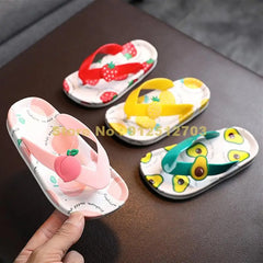 Cartoon Fruit Pattern Flip Flop Kids Summer New Slippers Baby Girls Beach Shoes Travel Children Light Portable Sandal