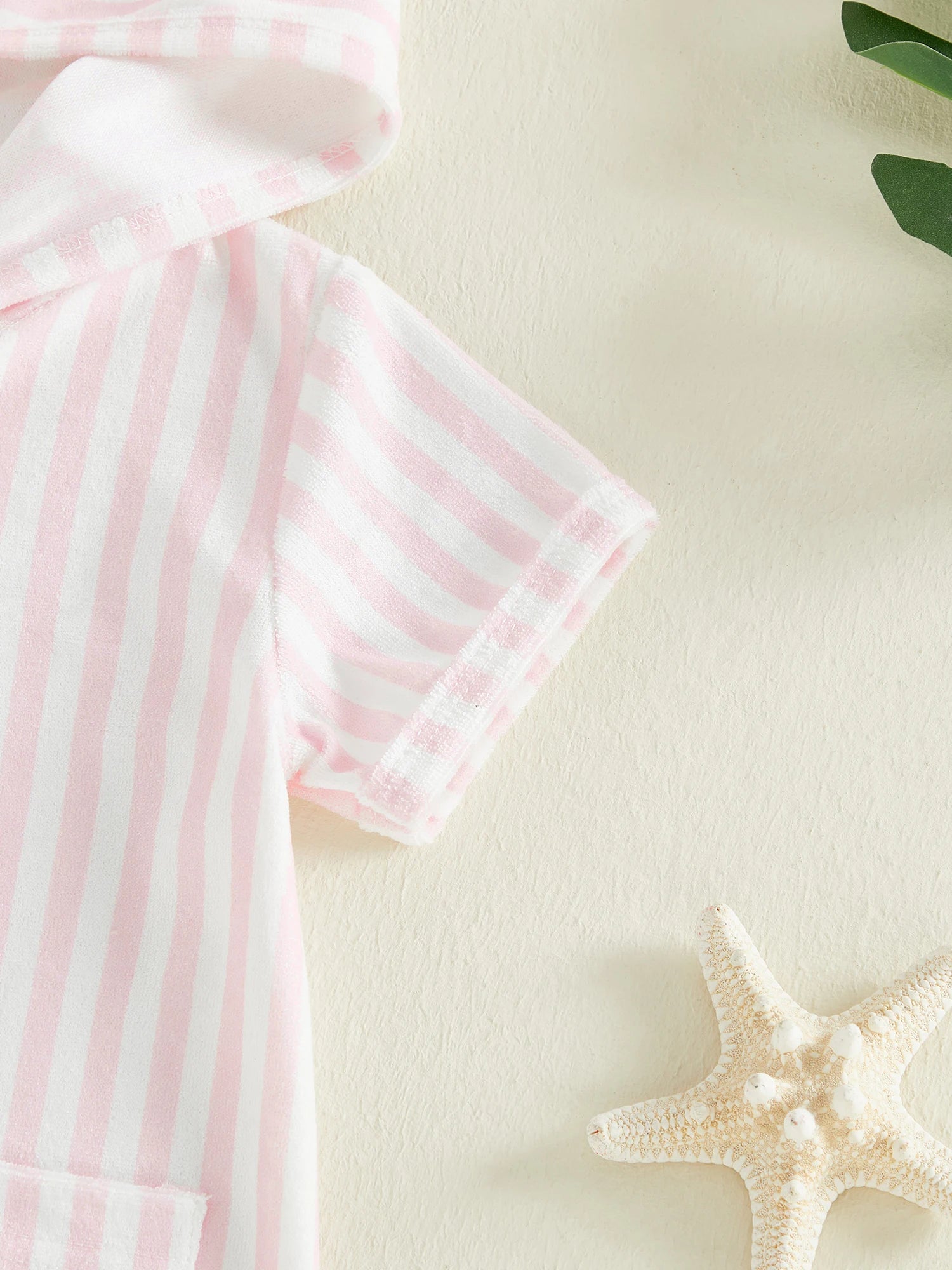 0-5Y Girls Swimwear Cover-ups Short Sleeve Zip Up Hooded Striped Bathing Suit Cover Up for Kids Pool Beach Robe 2026 New