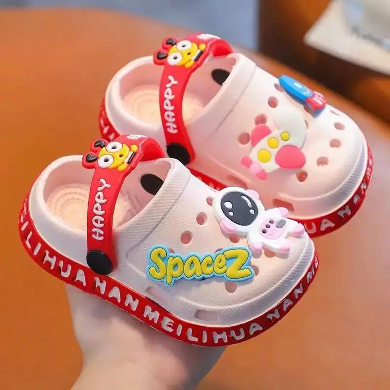 Kids Summer Sandals Hole Children's Shoes Slippers Soft Anti-Skid Cartoon DIY Design Hole Baby Shoes Sandy Beach For Boys Girls