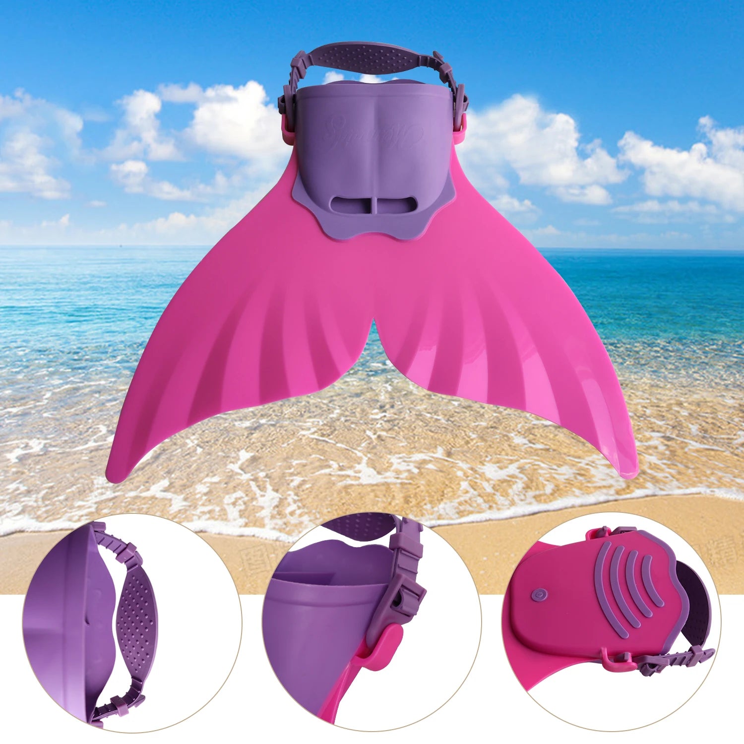 Mermaid Monofin, Swim Fin for Kids Mermaid Tail Girl Snorkel Fins Swim Flippers Full Foot Water Sports Enthusiasts Diving Fins