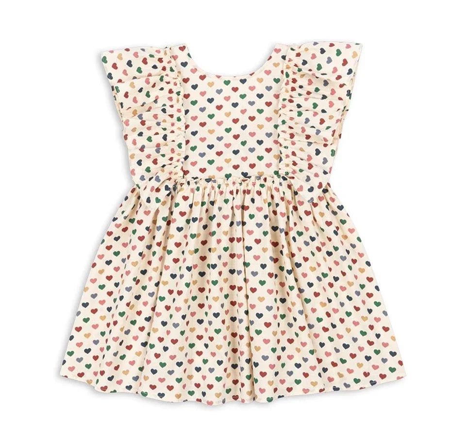 Children Clothes Set 2025 KS Summer Girls Floral Tops Shorts Set Girl Heart Print Slip Dress Kids Short Sleeved Vacation Suit