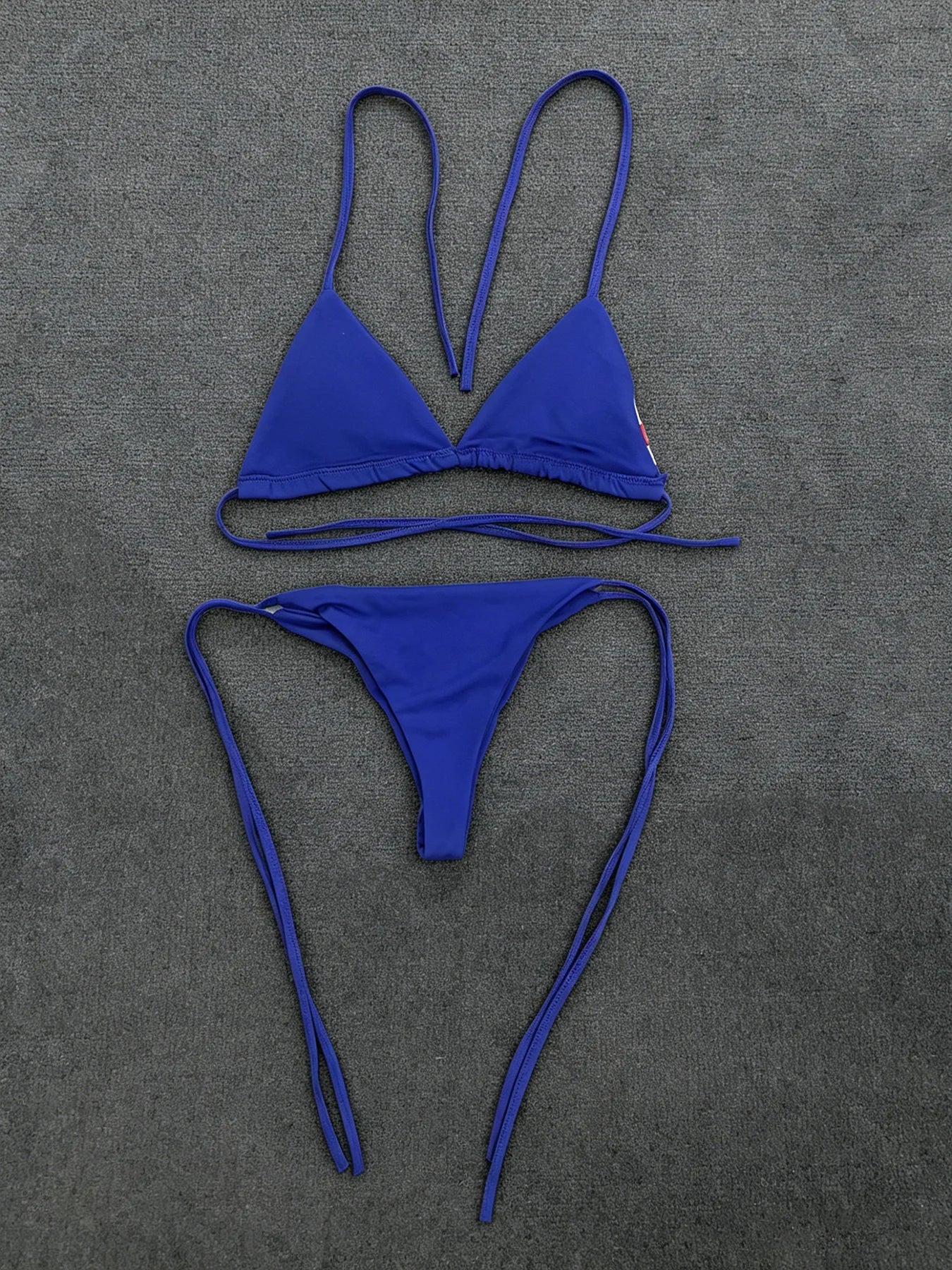 Summer New Split Three-Point Swimsuit Y2K National Flag Print Blue Bikini Set Swimsuit Bikini