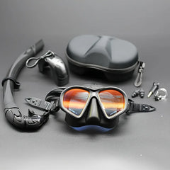 Professional Wet Low Volume Freediving Mask, Tempered Glass Dive Mask, J-Type Diving Mask, Snorkel Set, Buceo, 수영, 스노클링, 마스크
