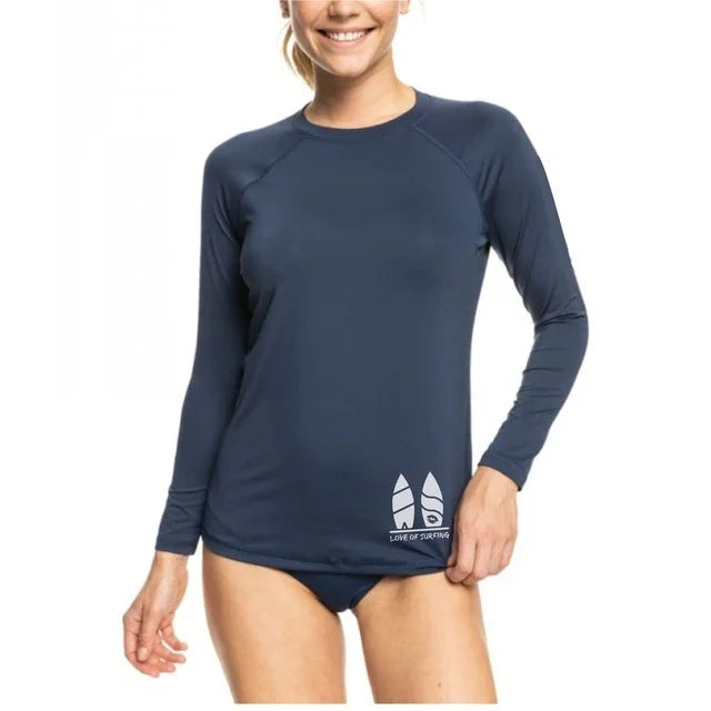 New Women's Surfing Shirt Women's Love Surfing T-shirt Beach Sunscreen Rashguard UV Protection Swimwear UPF Diving Sportsuit
