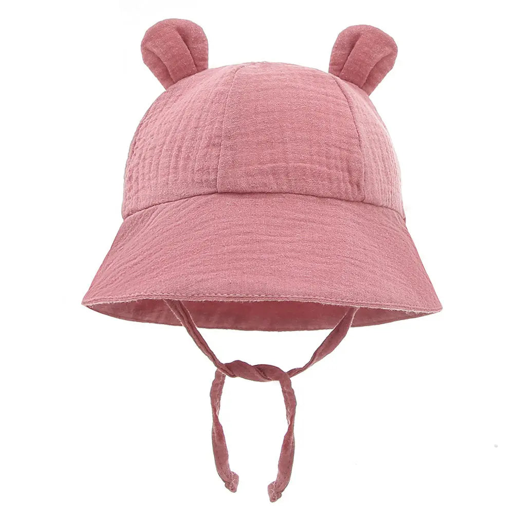 Newborn Boys Girls Bucket Hat Summer Kids Toddler Panama Cap 0 to 12 Months Soft Cotton Baby Sun Hat With Ears Cute Bunny
