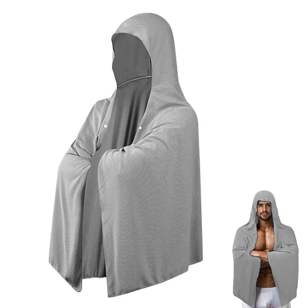 Cooling Hooded Towel Poncho UV Protection Sun Shield for Swimming Beach Pool Outdoor Sports Wipe Sweating Towel