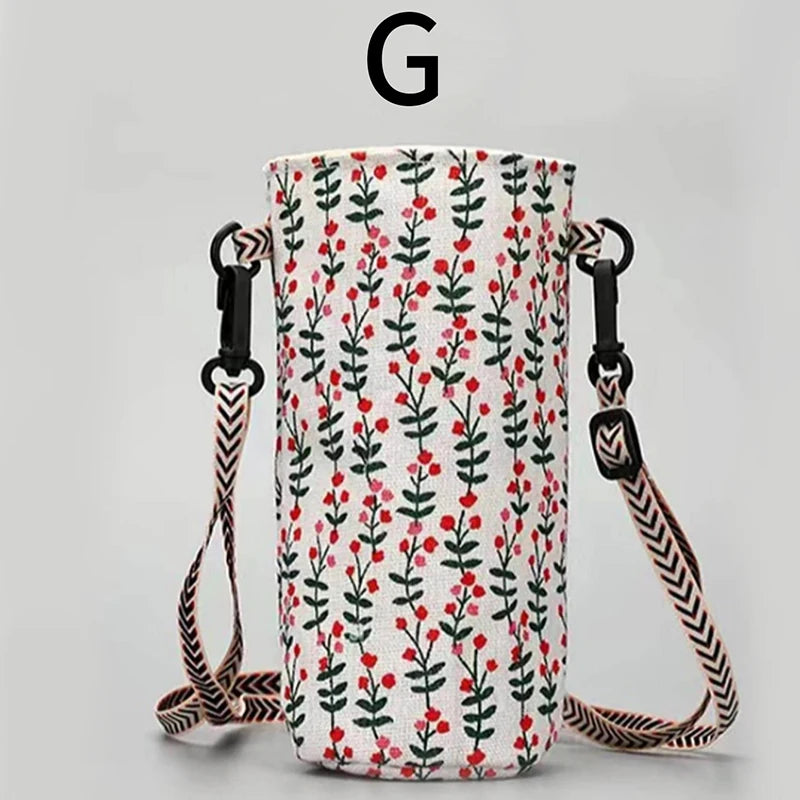 Portable Water Bottle Bag Insulated Crossbody Water Bottle Carrier Bag Holders Travel Sports Camping