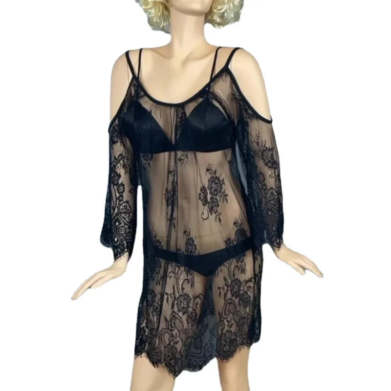 New Saida De Praia Beach Cover Up Pareo Playa Coverup Dress Vestido Livre Swimsuit Wear Swimwear White Lace Women Beachwear