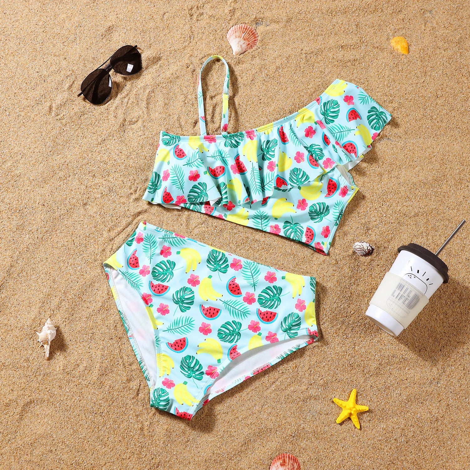 2023 Leaf Swimsuits Family Matching Outfits Look One-Piece Mother Daughter Swimwear Mommy and Me Clothes Father Son Swim Shorts