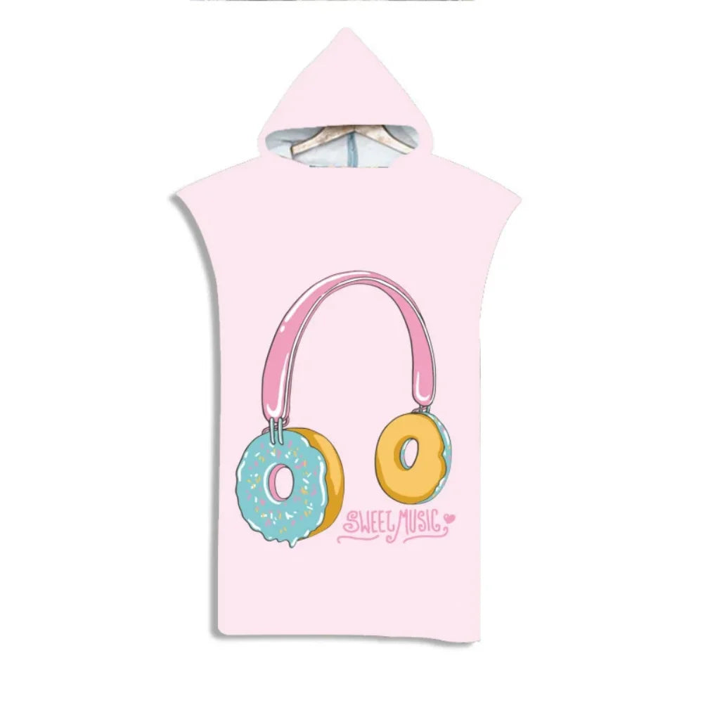 Adult Kids Beach Towel Quick Dry Hooded Cloak Children Women Large Bath Towels Sand Free Poncho Bathrobe For Summer Swim Surf