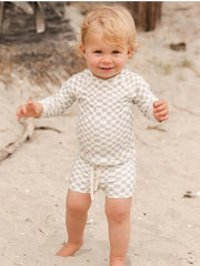Australian Children Boutique Shorty Sunsuit UPF 50+ UV  Stripe  2 Pieces Swimwear Set Toddler Boys Rash Guards