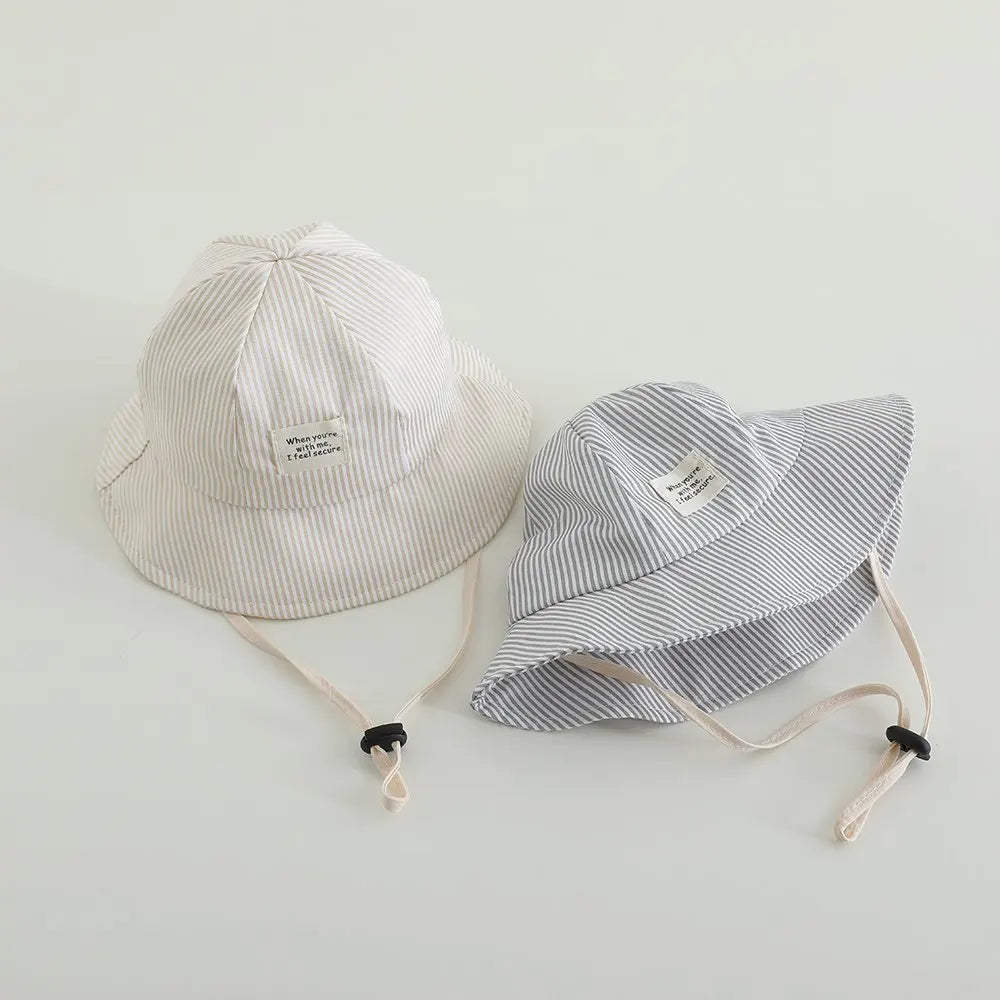 Panama Autumn Baby Boys And Girls Sun Hat Striped Baby Bucket Hat Toddler Sun Cap Children Beach Sun Hat