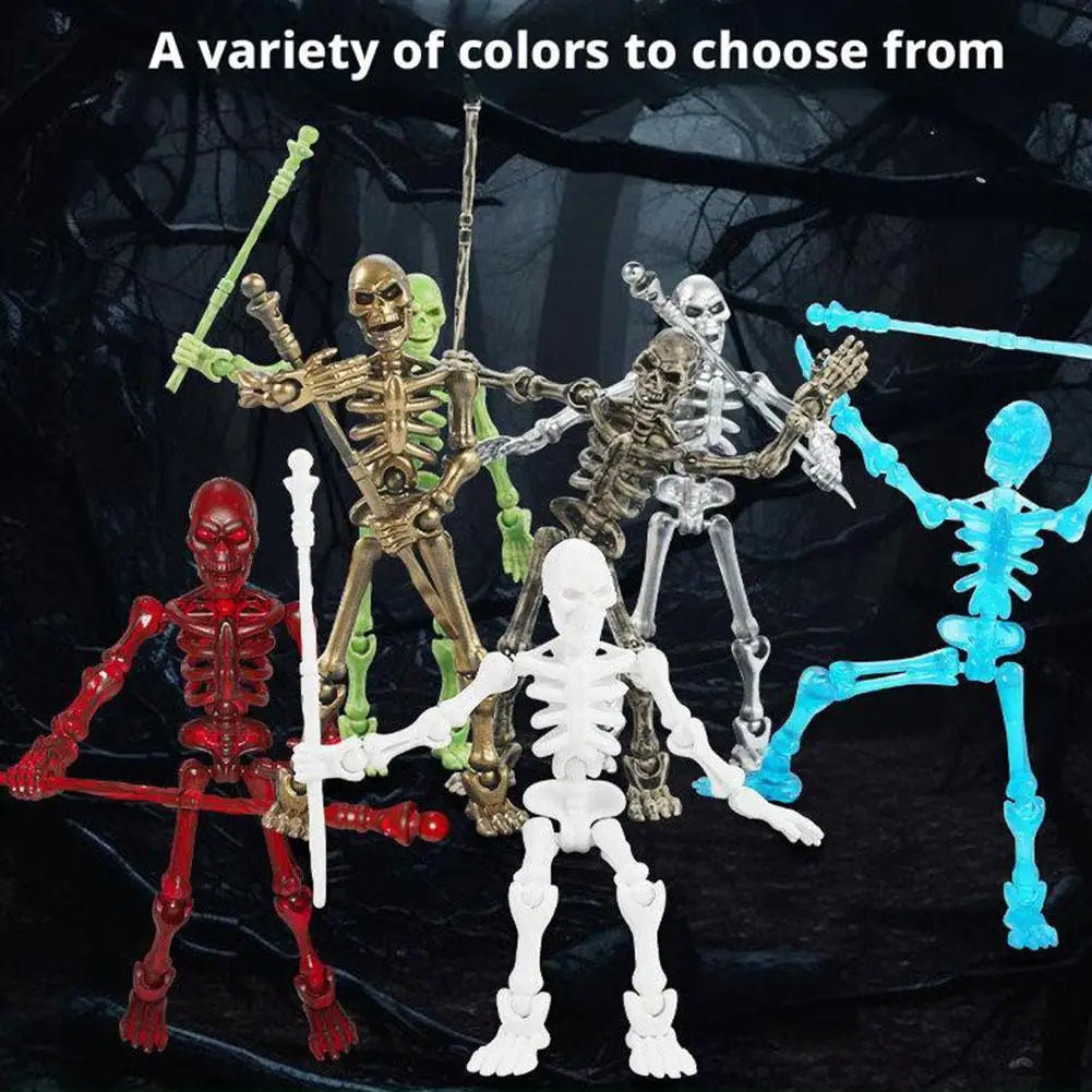 Halloween Magnetic Middle Ages Skeleton Posable Skeleton Human Shape Bones Halloween Haunted House Horror Props Skeleton Doll