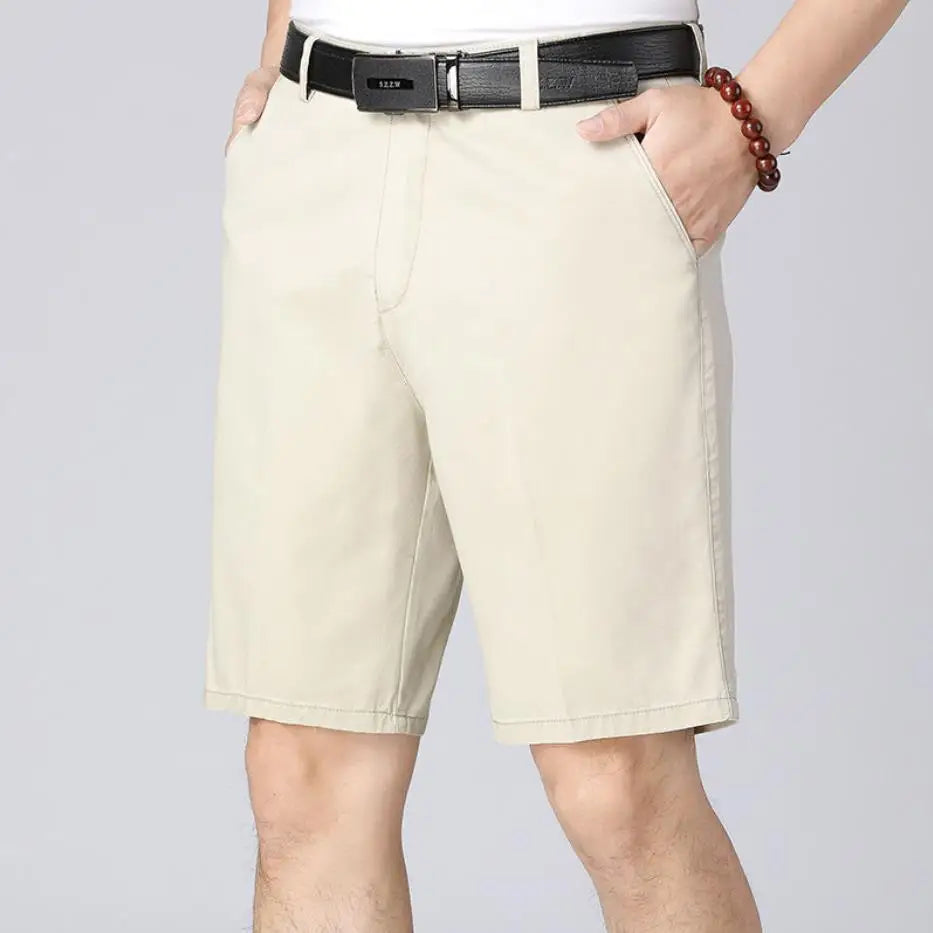 100% Cotton Shorts Men Knee Length Boardshorts Classic Brand Comfortable Clothing Beach Shorts Male Short Trousers