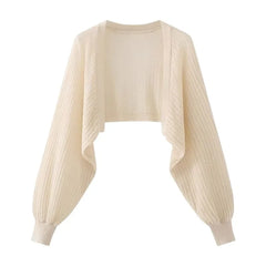French Ice Silk Knitted Sun-Proof Cardigan Top Women's Summer Thin Jacket Waistcoat Suspender Skirt Shawl Outer Match Blouse