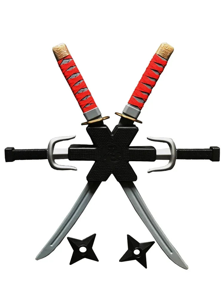 1: 1 Ninja Set Halloween Children's Japanese Samurai Cosplay Toys Knife Set Dart Toy Model Gifts Collection Bizarre Toys