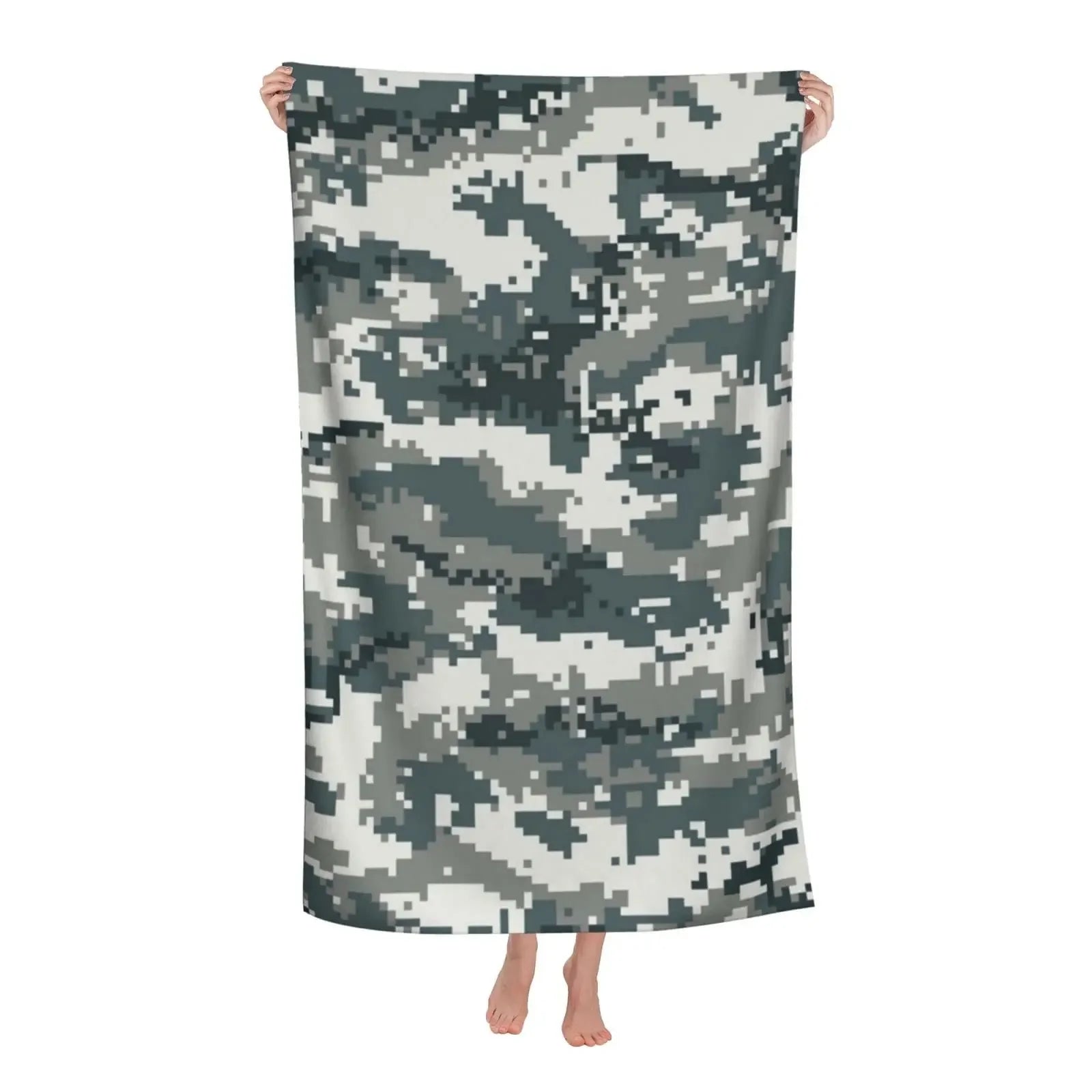 Camouflage Pattern Beach Towel Microfiber Soft Quick Dry Sand Free Towel Absorbent Large Bath Towel,Oversized Yoga Girls Boys