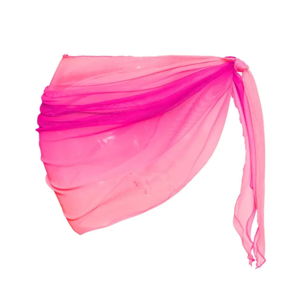 Chiffon Material Beach Dress UPF Protection Short Length Swimsuit Coverups Gradient Color Sheer Fabric Beach Cover Up Skirt