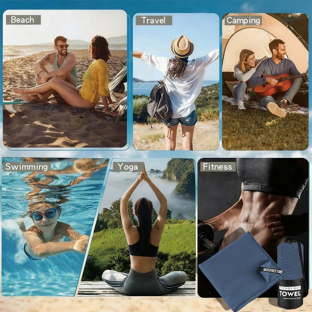 New Microfiber Towel Sports Quick Dry Super Absorbent Camping Towel Ultra Soft Lightweight Gym Swimming Yoga Beach Towel