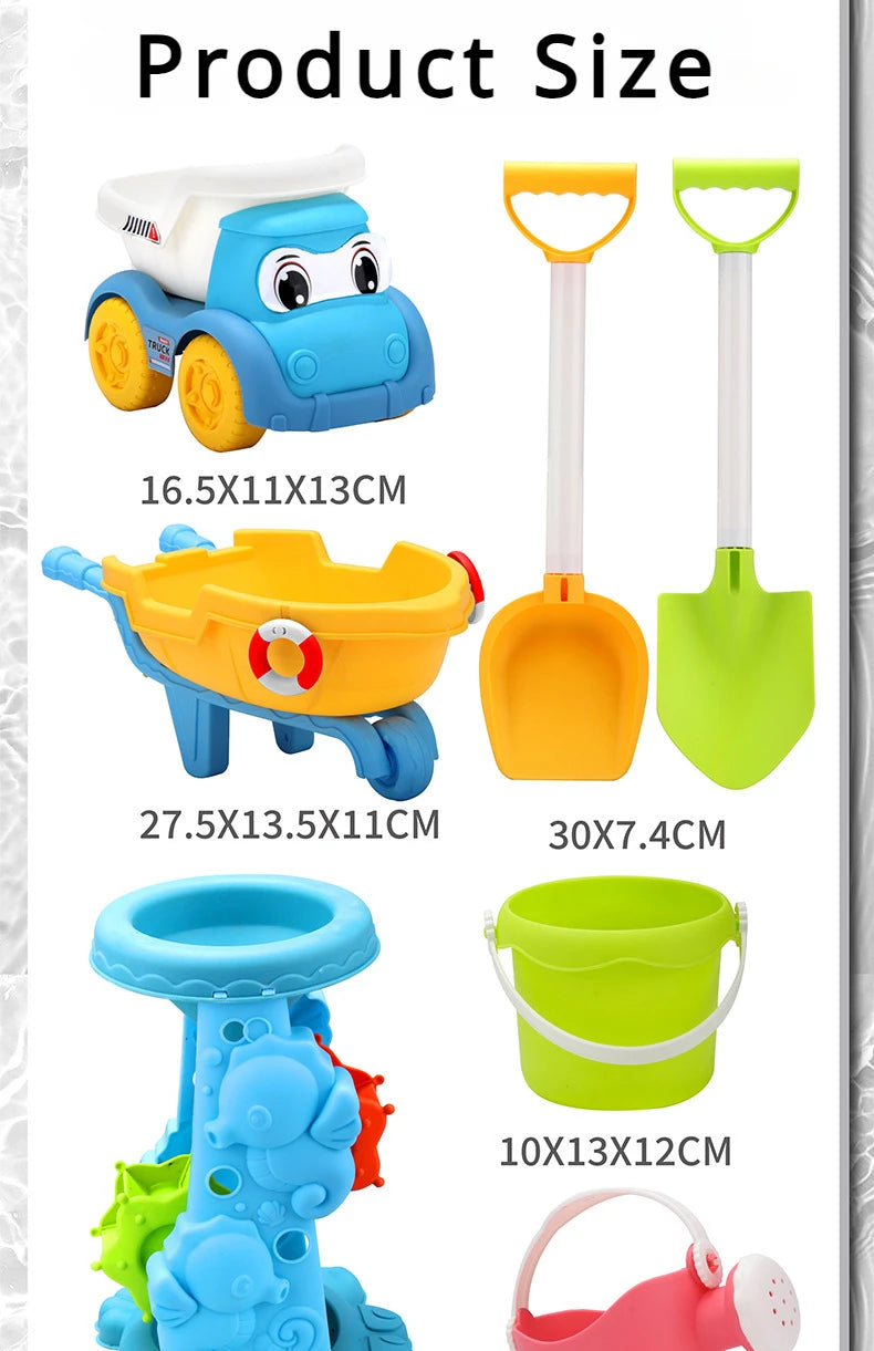 Beach Toys for Kids Sand Toys Set with Sand Bucket Shovel Rake for Beach Sandbox Toys Summer Outdoor Gift Kit for Boys Girls