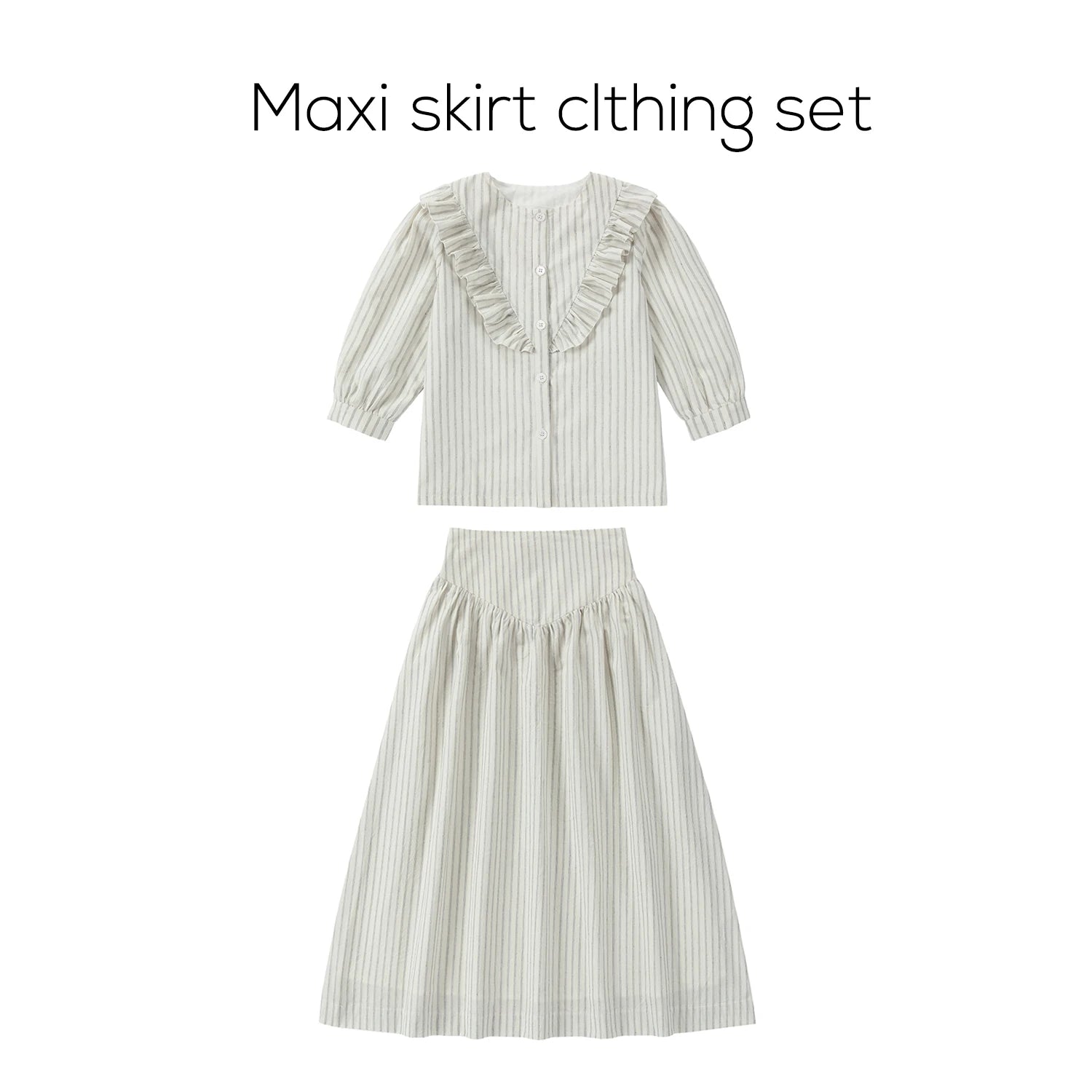 AP Santorini Stripe Collection SS26 Girls Ruffles Sleeve Dress Baby Kids Set V-neck Knit Top Brothers Sisters Family Matching