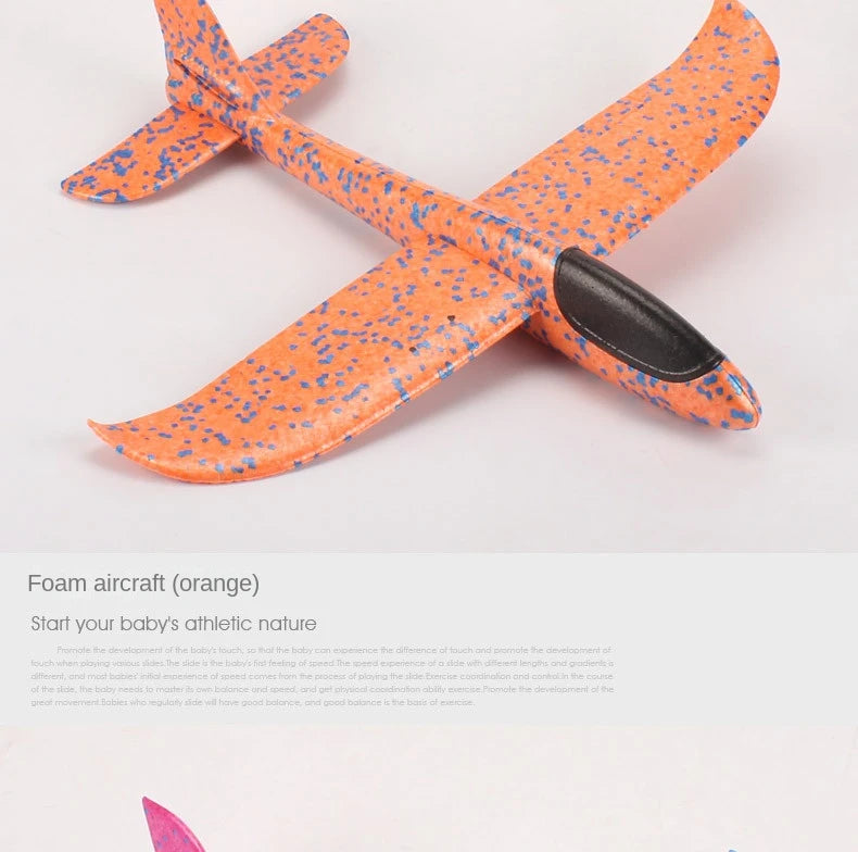 48cm Large Foam Airplane Children's Hand Thrown Airplane Glider Toy Outdoor Parent-child Interaction Funny Toy Boy Gift