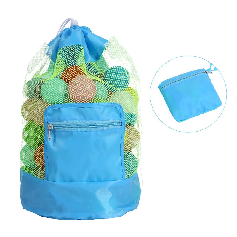 Portable Beach Bag Foldable Net Swimming Bag Children Beach Toy Organizer Storage Backpack Kids Outdoor Swimming Waterproof Bags