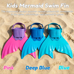 Mermaid Monofin, Swim Fin for Kids Mermaid Tail Girl Snorkel Fins Swim Flippers Full Foot Water Sports Enthusiasts Diving Fins
