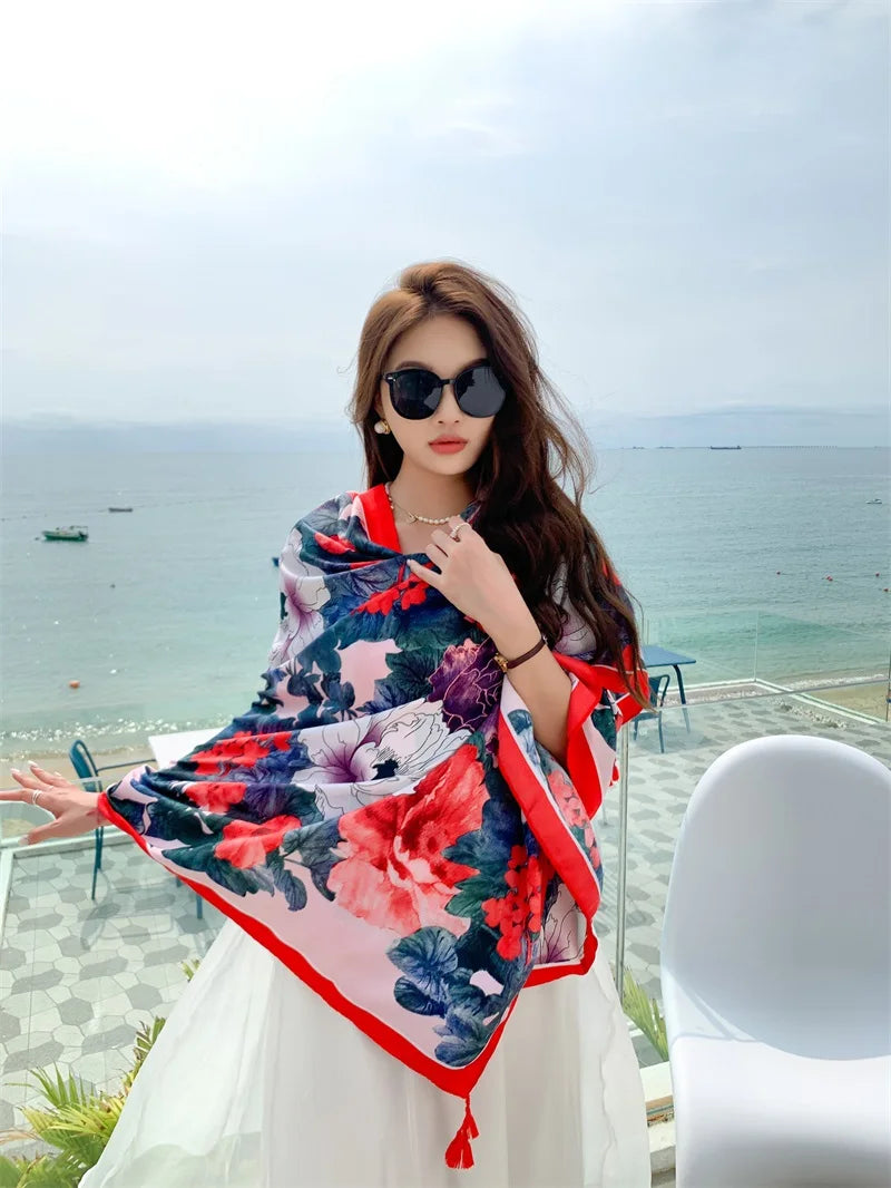 20 Styles 90x180cm Cotton Linen Summer Beach Dress Bikini Cover-ups Sarong Wrap Scarf Women Brazilian Swimsuit Bathing Cover Up