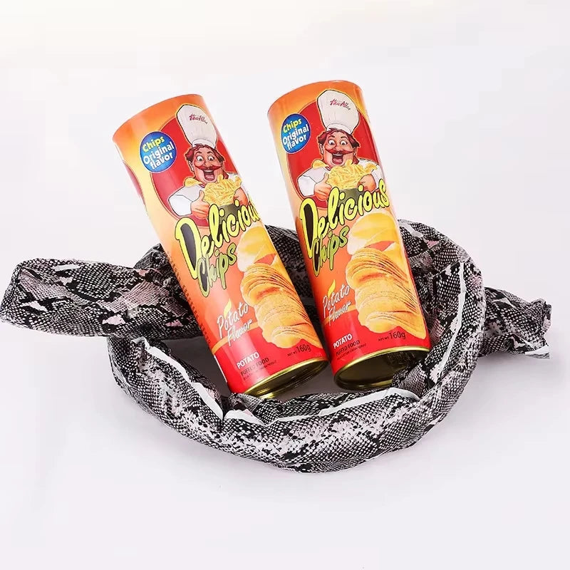 The Potato Chip Snake Can Jump Stage Magic Tricks Spring Snake Toy April Fool Day Halloween Party Jokes in A Can Gag Gift Prank