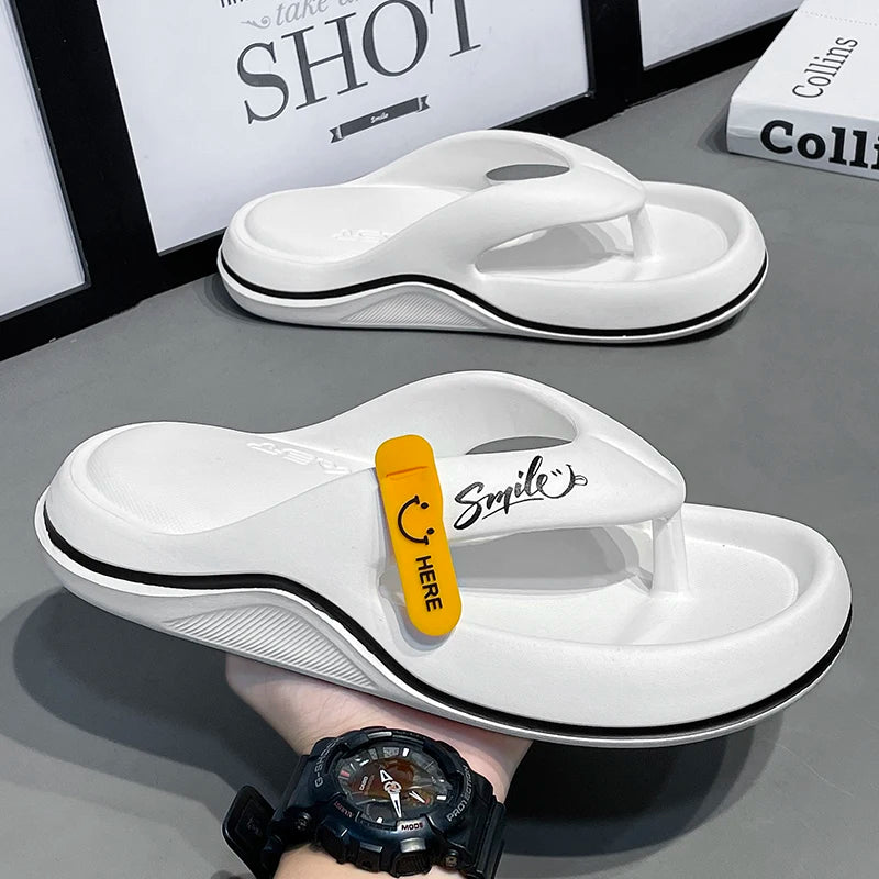 New Man Women Slippers Flip Flops Indoor Outdoor Beach Sandals Super Soft Bottom Slides Non-slip Thick Soled Men Slippers