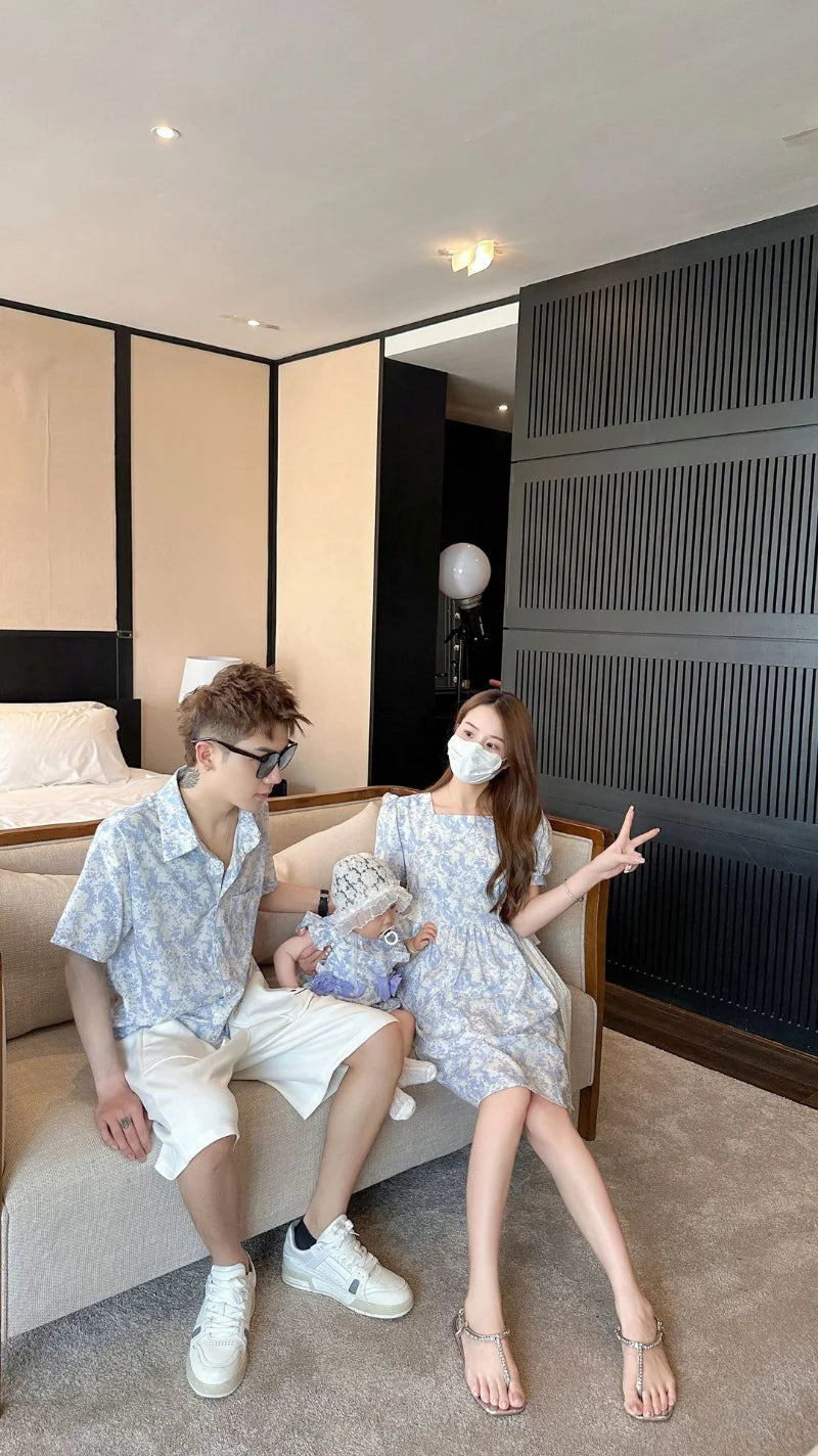 Resort Family Summer Couple Look Beach Clothes Mother and Daughter Dress Vacation Father Son Combinations Shirts Shorts Outfits