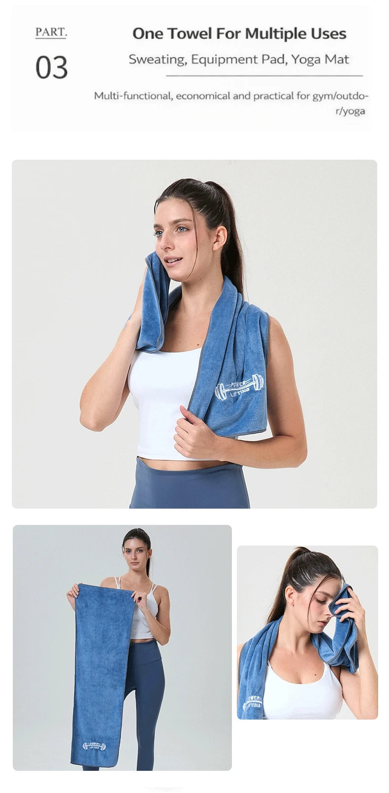 Fitness Quick Dry Towel 42*95cm Microfiber Gym Yoga Training Swimming Tennis Towel Beach Jogging Body Anti-slip Sports Sweat