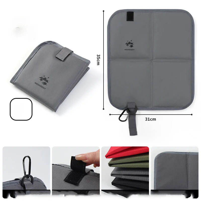 TARKA Foldable Outdoor Sitting Pad 600D Oxford Cloth Waterproof Beach Cushion Portable Hiking Camping Sitting Pad for Travel