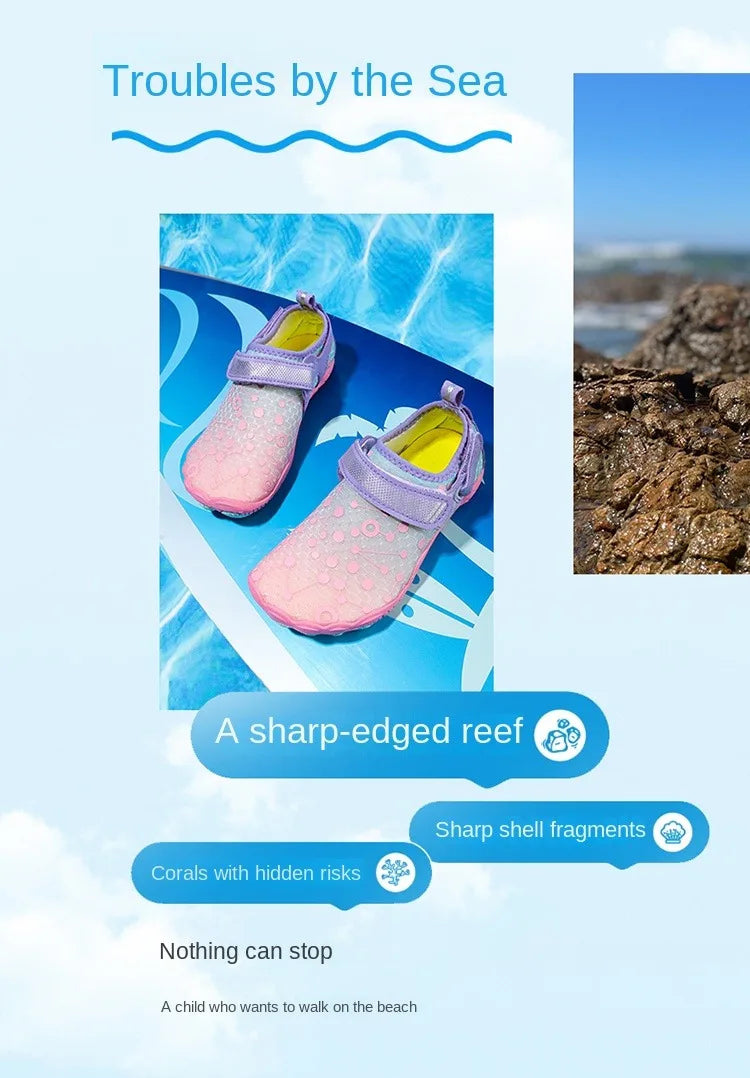 Water Shoes Children's Beach Shoes Quick-Drying Breathable Barefoot Swimming Water Shoes Outdoor Sneakers River Slippers Water S