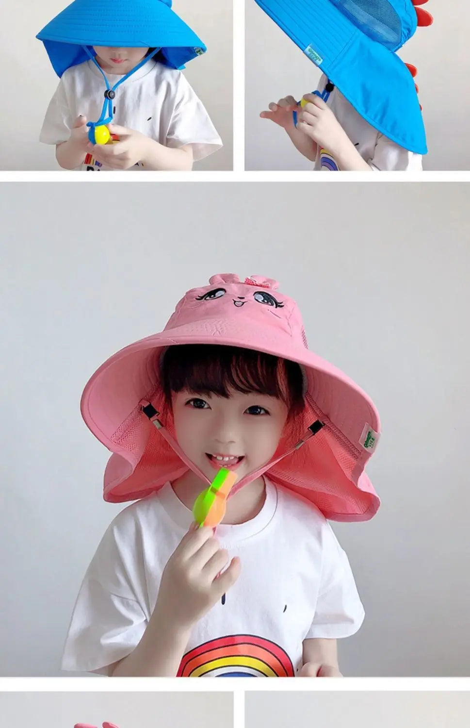 Children's Sunscreen Hat Baby Sun Hat Beach Hat UV Protection Summer Thin Breathable Large Brim Fisherman Hat
