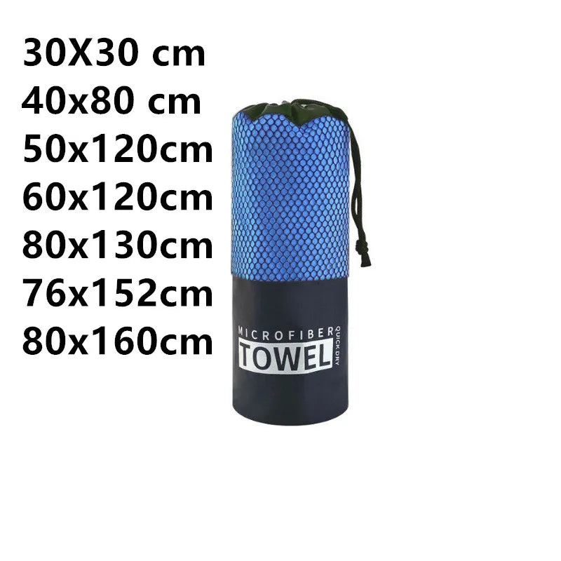 40x80/80x160CM Quick Drying Sports Towel Blue Gray Green Orange Swimming Gym Fitness Camping Running Beach Towel
