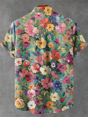 2025 Men's Shirt Hawaii Beach Holiday Flower Pattern Summer Casual Men's Top Breathable New Style