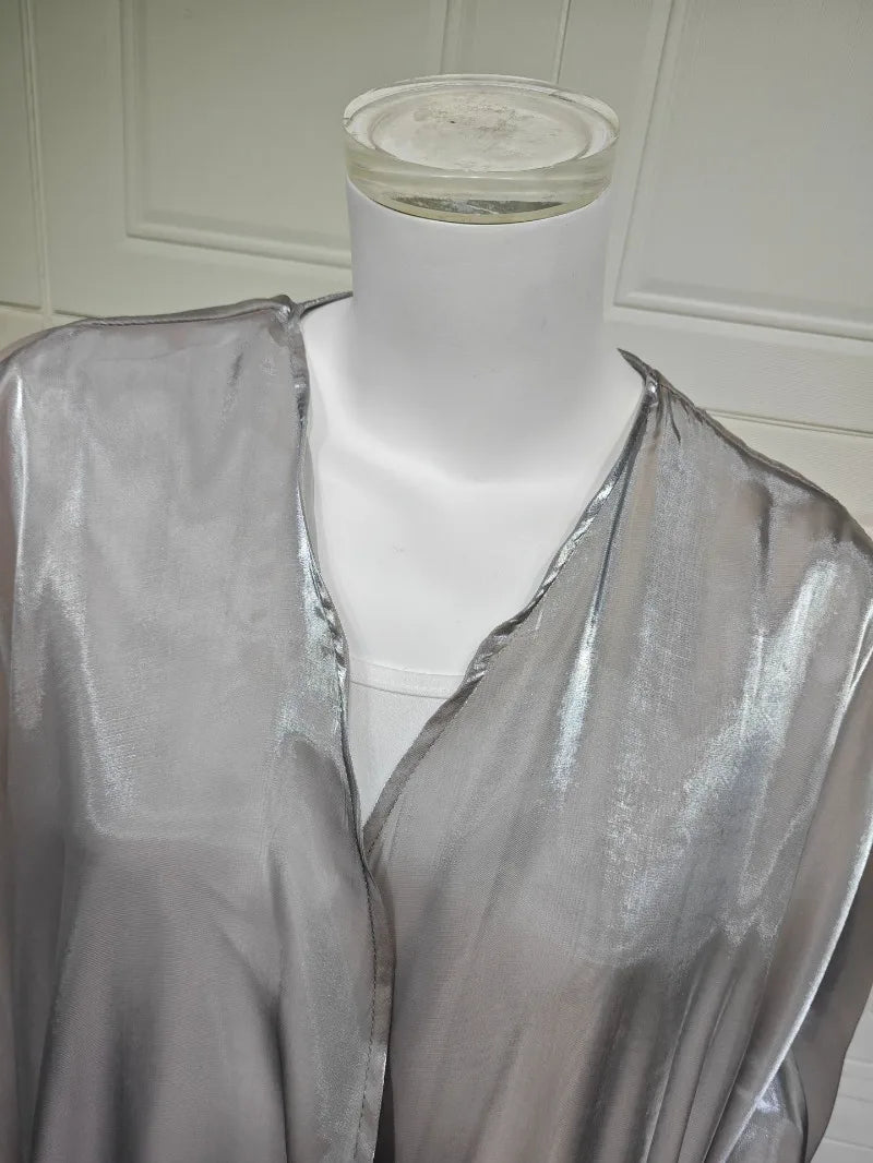 Elegant Arabic Satin Abaya Dress with Hijab Eid Muslim Women Modest Cardigan Islamic Vacation Outfit New in Turkey Kaftan Robe