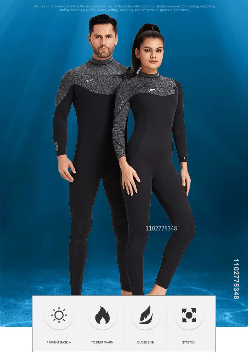 Men Women Neoprene Wetsuits 3/2MM Surf Suit Snorkel Swimwear Winter High Elasticity Rash Guards Spearfishing Scuba Diving