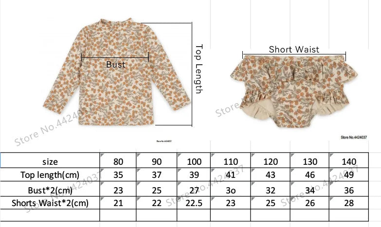 KS Baby Girls Swimming Suit Wear 18M-9T Flower Children Brand Kawaii BC Mr TAO Clothes Kids SwimWears Sister Brother Matching