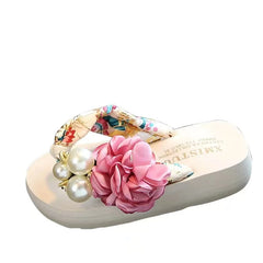Children's slippers, girls' fashionable outerwear, new parent-child beach shoes, flip-flops, thick-sole non-slip sandals