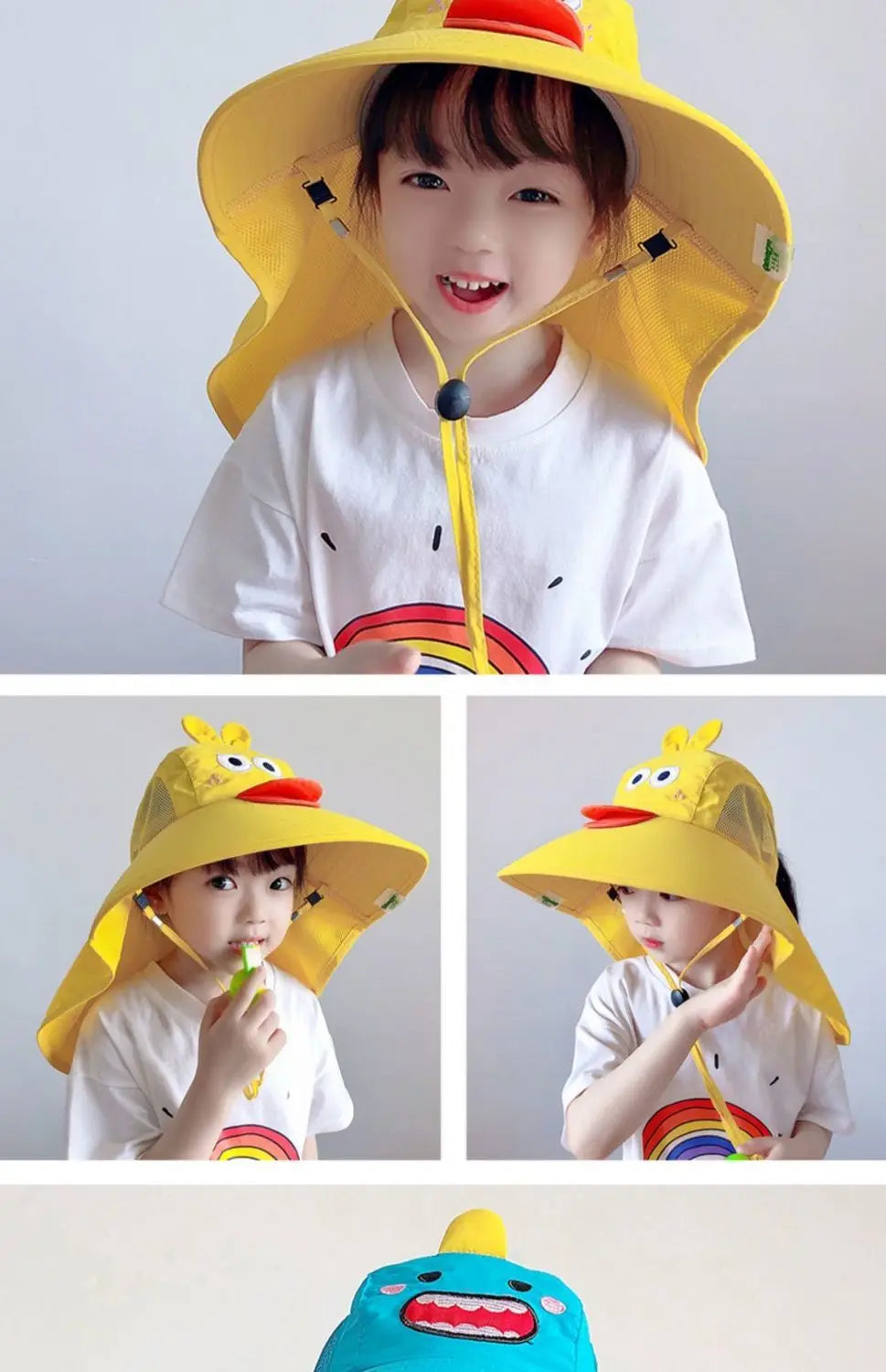 Children's Sunscreen Hat Baby Sun Hat Beach Hat UV Protection Summer Thin Breathable Large Brim Fisherman Hat