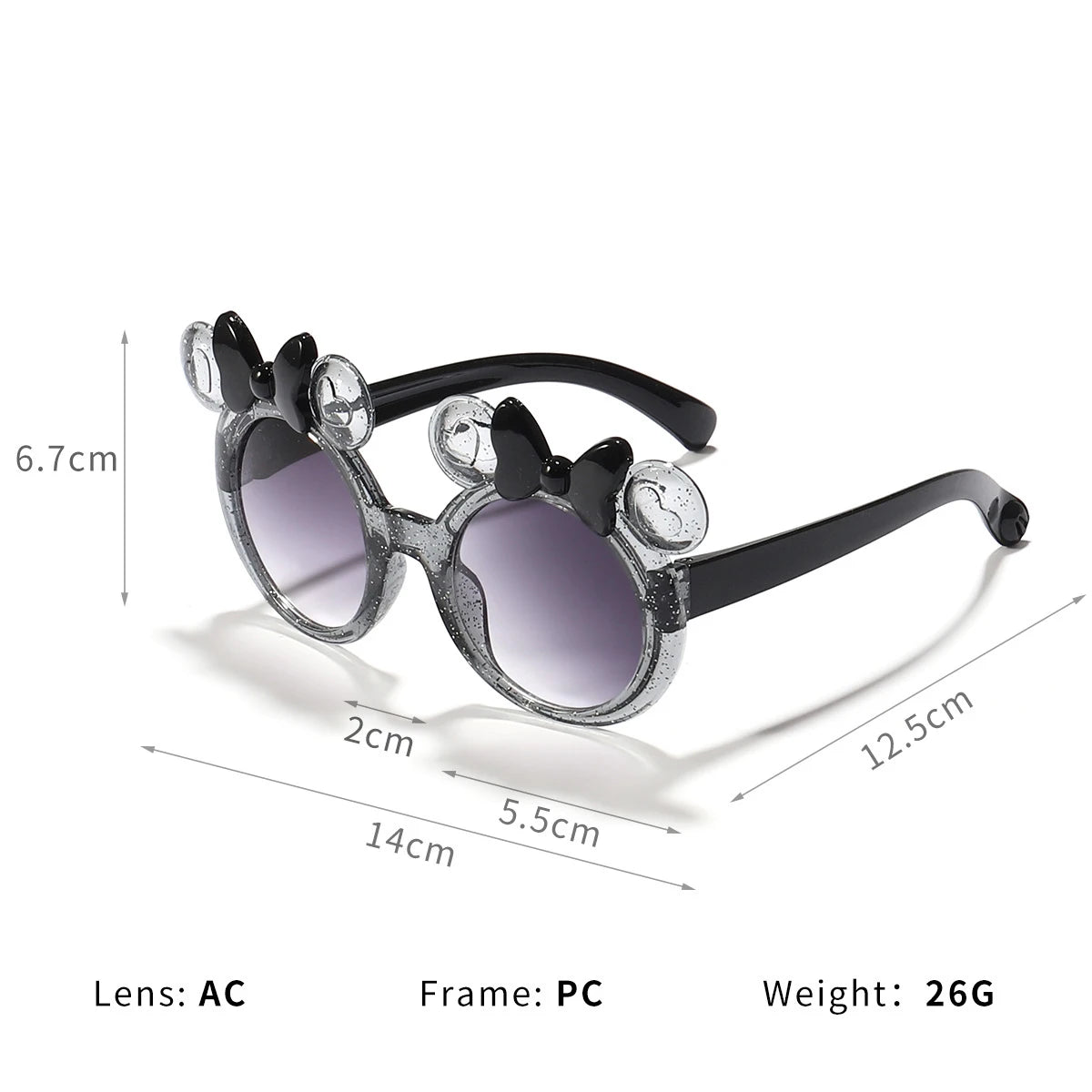 2025 Cartoon Cute Photo Concave Shaped Glasses Children's Bow Candy Colored Sunglasses For Girls, Trendy Sunglasses,