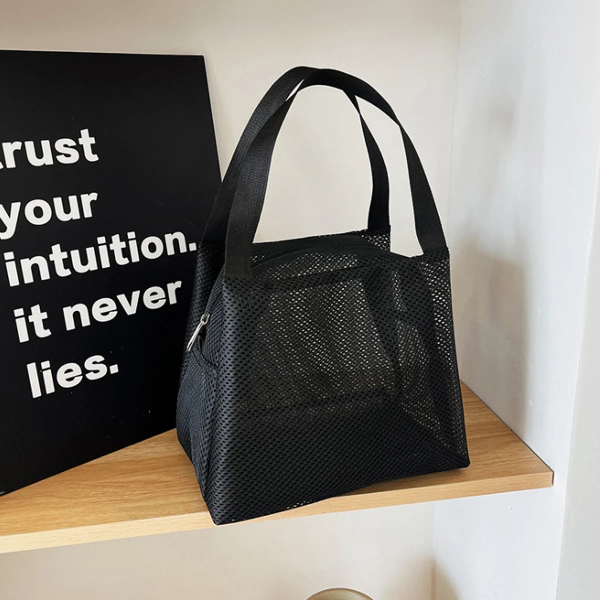 Large Capacity Travel Mesh Bag Portable Cosmetic Zipper Pouch with Handle New Design Makeup Toiletry Beach Bag